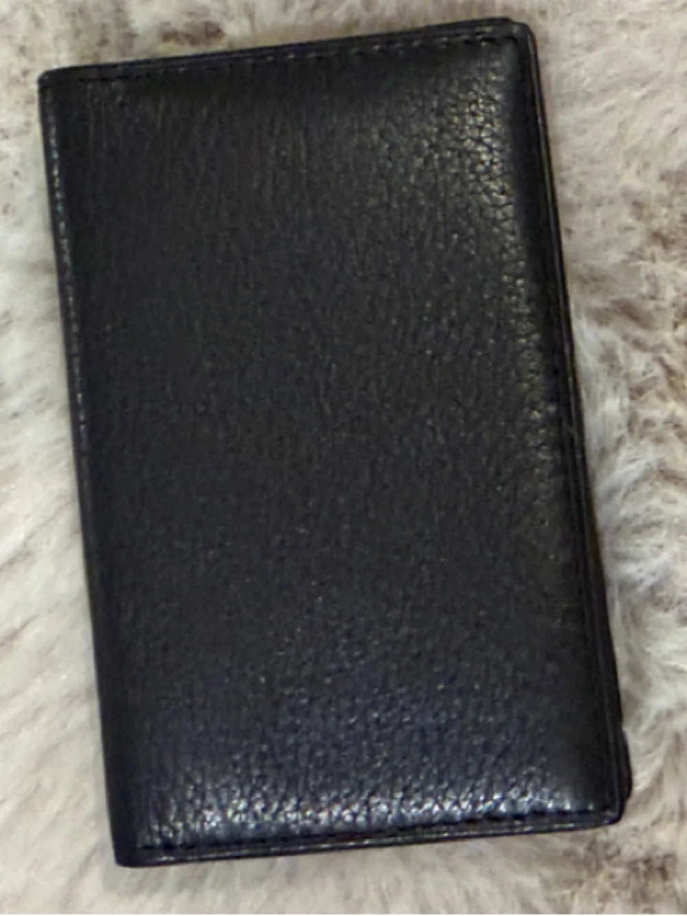 Mosaic Slim Black Leather Card Wallet for Men